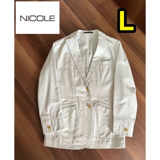 ニコル(NICOLE)のレザージャケット ホワイト系 Lサイズ ニコル(レザージャケット)