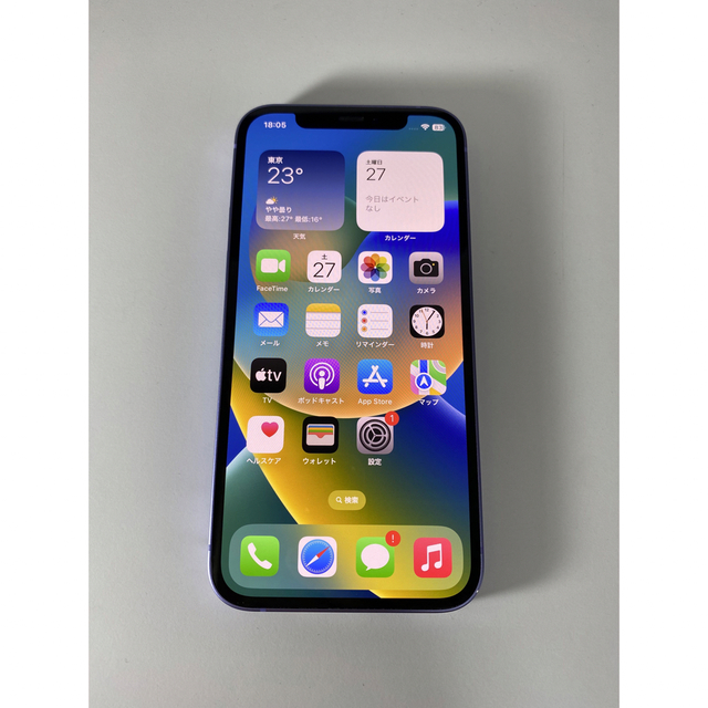 iPhone(アイフォーン)のiPhone12 256GB Softbank パープル 中古 ジャンク  スマホ/家電/カメラのスマートフォン/携帯電話(スマートフォン本体)の商品写真