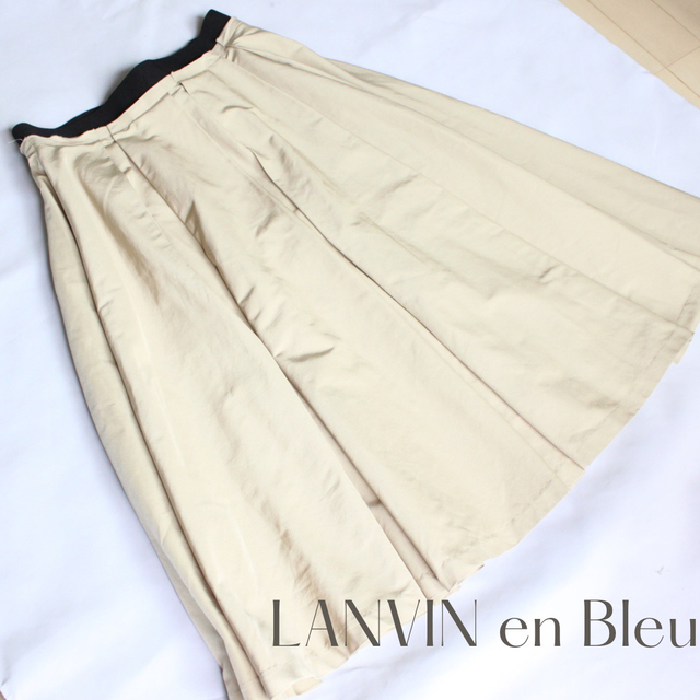 LANVIN en Bleu(ランバンオンブルー)のランバンオンブルー ひざ丈スカート ベージュ×ブラック レディースのスカート(ひざ丈スカート)の商品写真