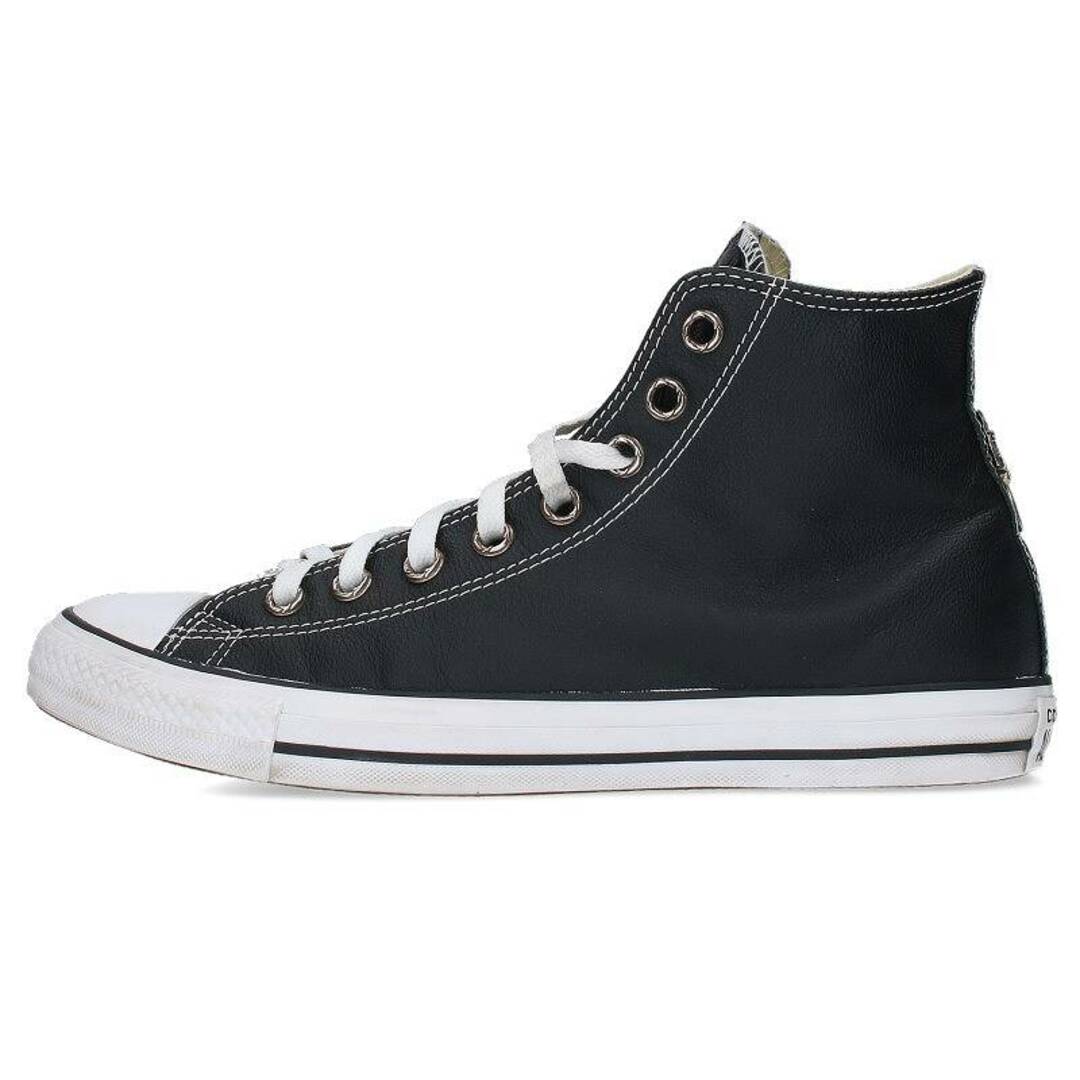 クロムハーツ ×コンバース CONVERSE  CH CONVERSE LEATHER シルバー装飾クロスパッチ付レザーハイカットスニーカー  メンズ 28.5cm