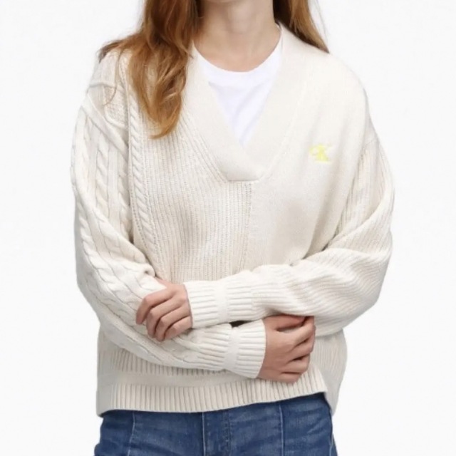Calvin Klein ケーブルVネックセーター