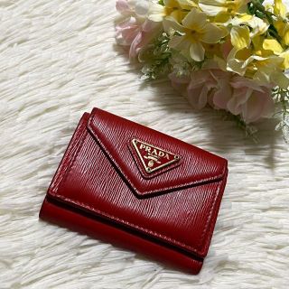 PRADA - 【極美品】プラダ 三つ折り財布 三角ロゴ ヴィッテロムーブ