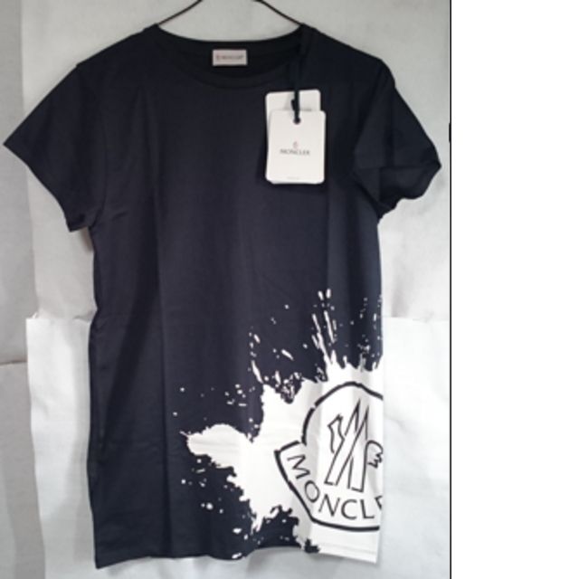 ●新品/正規品● MONCLER 水しぶき & 袖ロゴ Tシャツ