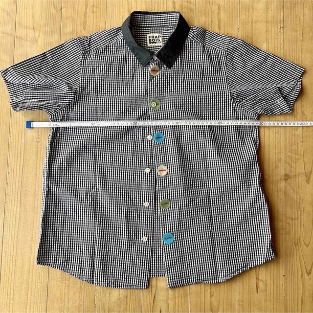 FRAPBOIS(フラボア)のフラボア　ブラウス　シャツ　チェック　白黒　サイズ2 レディースのトップス(シャツ/ブラウス(半袖/袖なし))の商品写真