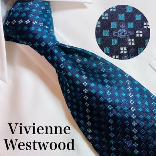 ヴィヴィアンウエストウッド(Vivienne Westwood)のヴィヴィアンウエストウッド シルク ネクタイ オーブ 小紋柄 総柄　イタリア製(ネクタイ)