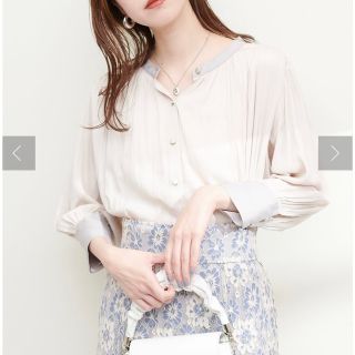 ナチュラルクチュール(natural couture)のとろみサテン7分袖配色ブラウス(シャツ/ブラウス(長袖/七分))