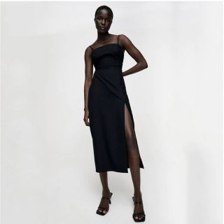 ザラ(ZARA)のZARA ザラチューブドレスポリエステルブラックレディース(ロングワンピース/マキシワンピース)