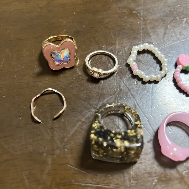 指輪 リング ハート ピンク ビーズ ゴールド 12個セット レディースのアクセサリー(リング(指輪))の商品写真