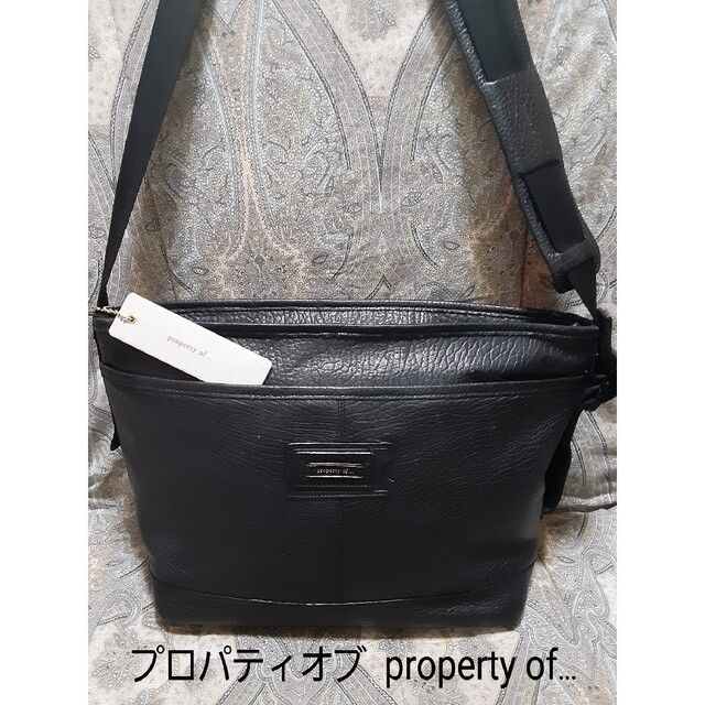 プロパティ オブ property of... 黒本革/斜め掛けショルダーバッグ