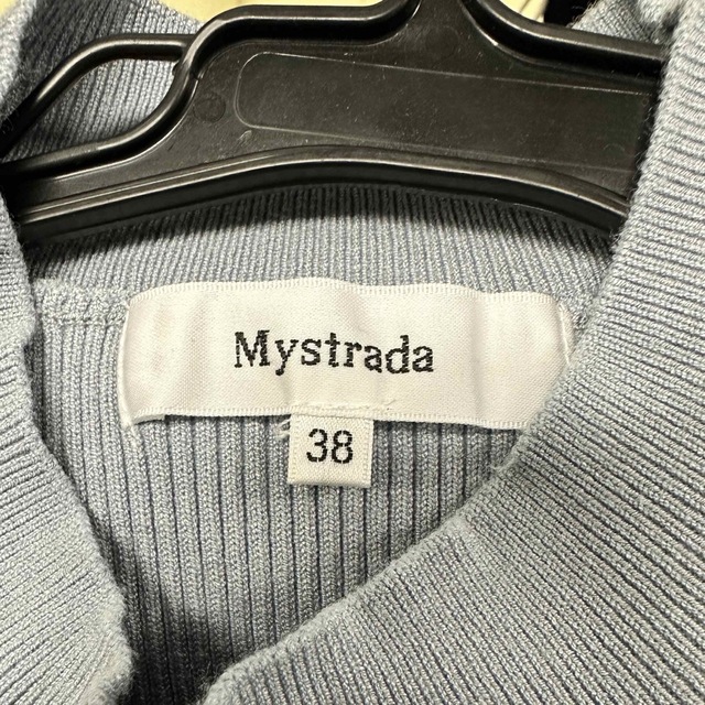 Mystrada(マイストラーダ)のMystrada シアーパフスリーブプルオーバー ブルー レディースのトップス(ニット/セーター)の商品写真