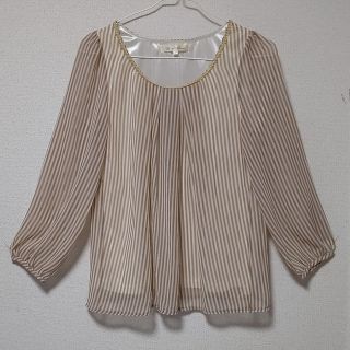 ロペピクニック(Rope' Picnic)のRope Picnic シースルートップス ふんわりブラウス(ストライプ柄)(シャツ/ブラウス(長袖/七分))