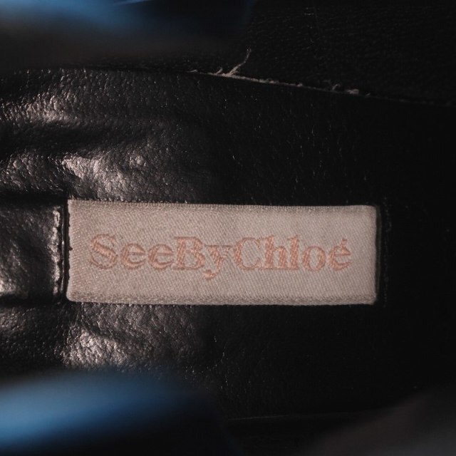 SEE BY CHLOE(シーバイクロエ)のシーバイクロエ サイドゴアブーツ ショート チャンキーヒール スエード 24 青 レディースの靴/シューズ(ブーツ)の商品写真