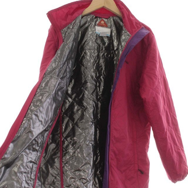 コロンビア キルティングジャケット ナイロン スタンドカラー ロゴ L ピンク