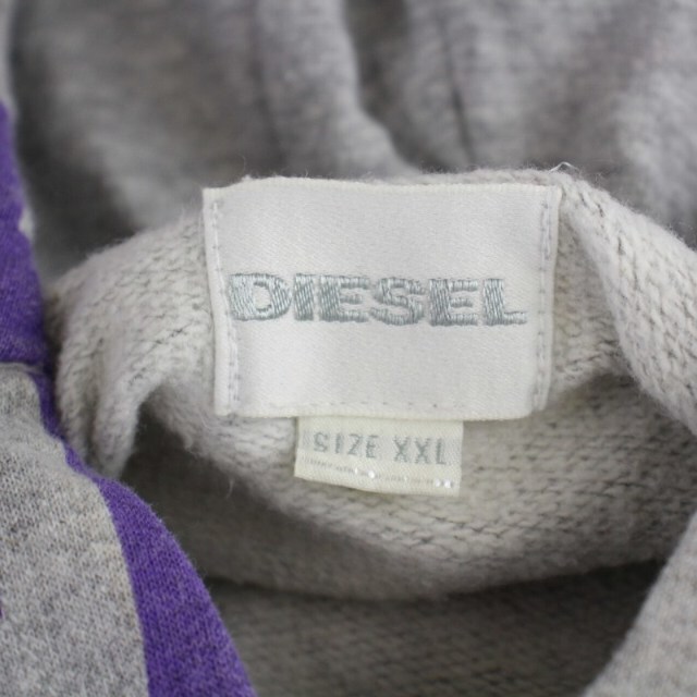 DIESEL(ディーゼル)のディーゼル パーカー スウェット トレーナー 長袖 ロゴ XXL グレー 紫 レディースのトップス(パーカー)の商品写真