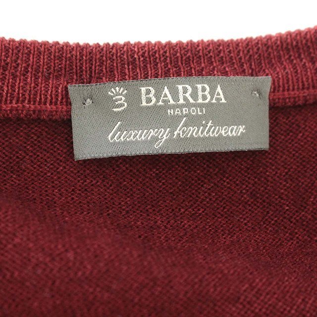 バルバ BARBA ニット ウール 薄手 長袖 セーター 48 赤 ボルドー 2