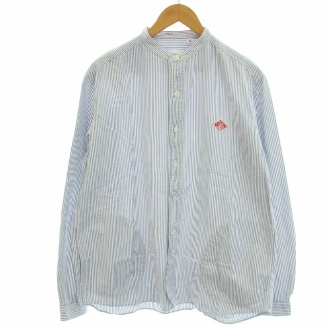 DANTON(ダントン)のダントン バンドカラーストライプシャツ カジュアルシャツ 長袖 コットン 42 メンズのトップス(シャツ)の商品写真