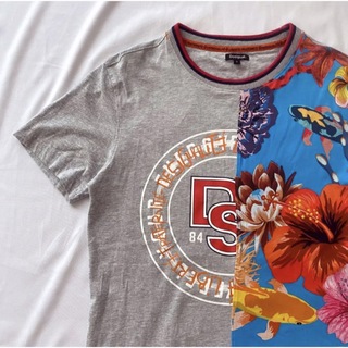 デシグアル(DESIGUAL)のデシグアル　Desigual Tシャツ　派手　メンズ　リメイク風　花柄　鯉(Tシャツ/カットソー(半袖/袖なし))