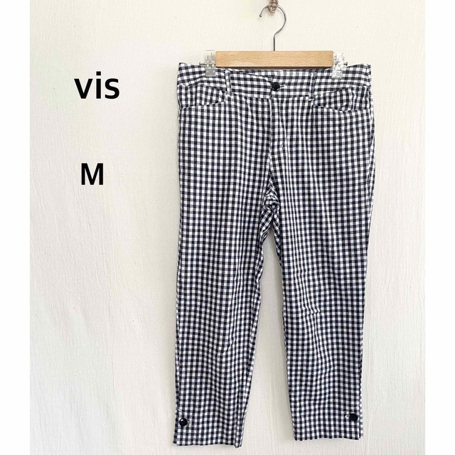 ViS(ヴィス)のVis ビス　チェック柄　コットン　パンツ　Mサイズ レディースのパンツ(カジュアルパンツ)の商品写真