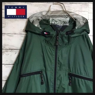 トミーヒルフィガー(TOMMY HILFIGER)の【希少デザイン】トミーヒルフィガー⭐︎ロゴ付きナイロンジャケット　90s　F56(ナイロンジャケット)