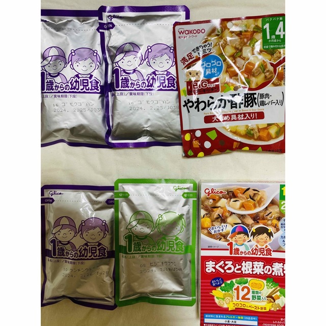 グリコ(グリコ)の幼児食セット＊計7食 食品/飲料/酒の加工食品(レトルト食品)の商品写真