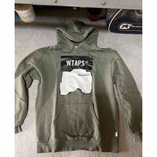 WTAPS ダブルタップス パーカー サイズ:S ブランドロゴ リバースウィーブ スウェット DESIGN HOODED COLLEGE 17SS ブラック トップス カットソー カジュアル ブランド ミリタリー【メンズ】