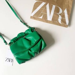 ZARA マキシショルダーバッグ　グリーン