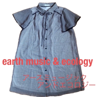 アースミュージックアンドエコロジー(earth music & ecology)の値下げ🎵earth music & ecology モノトーンワンピース(ミニワンピース)