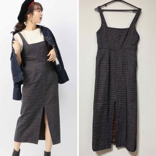 スピックアンドスパン(Spick & Span)のSpick & Span❤️モールドドビーチェックジャンスカ　(ロングワンピース/マキシワンピース)