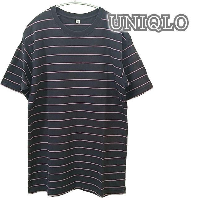 UNIQLO(ユニクロ)のUNIQLO ユニクロ メンズ tシャツ 半袖 ボーダー 綿 コットン L メンズのトップス(Tシャツ/カットソー(半袖/袖なし))の商品写真