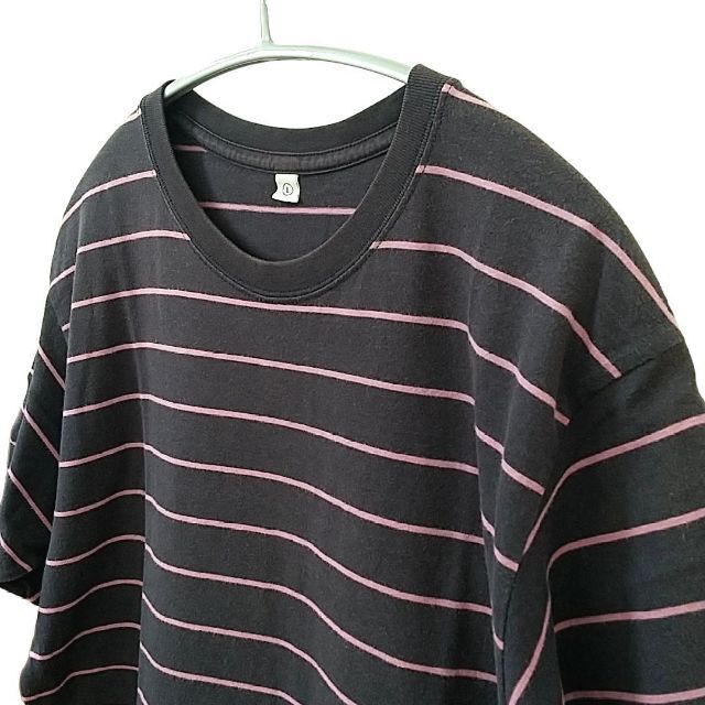 UNIQLO(ユニクロ)のUNIQLO ユニクロ メンズ tシャツ 半袖 ボーダー 綿 コットン L メンズのトップス(Tシャツ/カットソー(半袖/袖なし))の商品写真