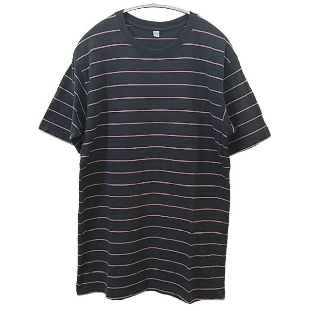 UNIQLO(ユニクロ)のUNIQLO ユニクロ メンズ tシャツ 半袖 ボーダー 綿 コットン L メンズのトップス(Tシャツ/カットソー(半袖/袖なし))の商品写真