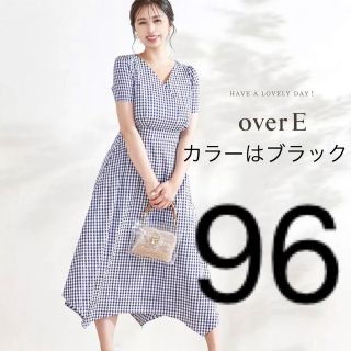 overE サイズ96 Lサイズ相当　カシュクールギンガムチェックワンピース(ロングワンピース/マキシワンピース)