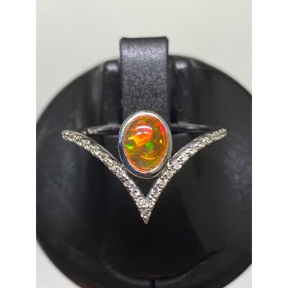 【新品】ファイアオパール0.47ct/ダイヤ 計0.13ct Pt900 リング(リング(指輪))