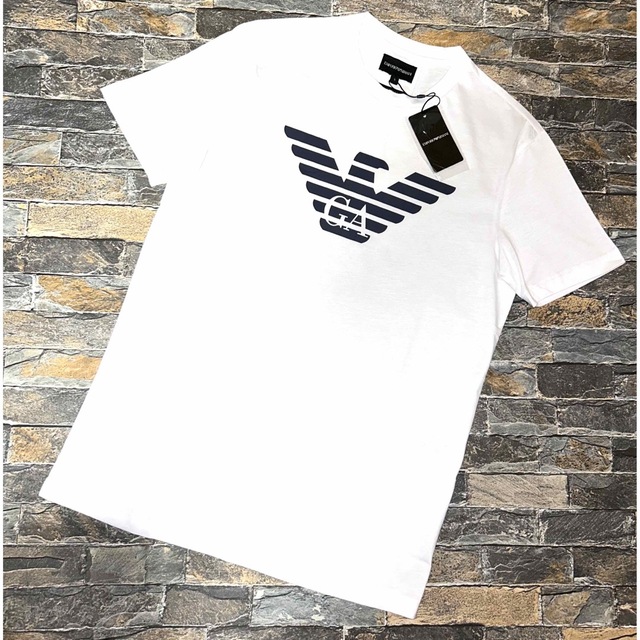 【新品】EMPORIO ARMANI アルマーニ／イーグルロゴ Tシャツ Sカラーホワイト白