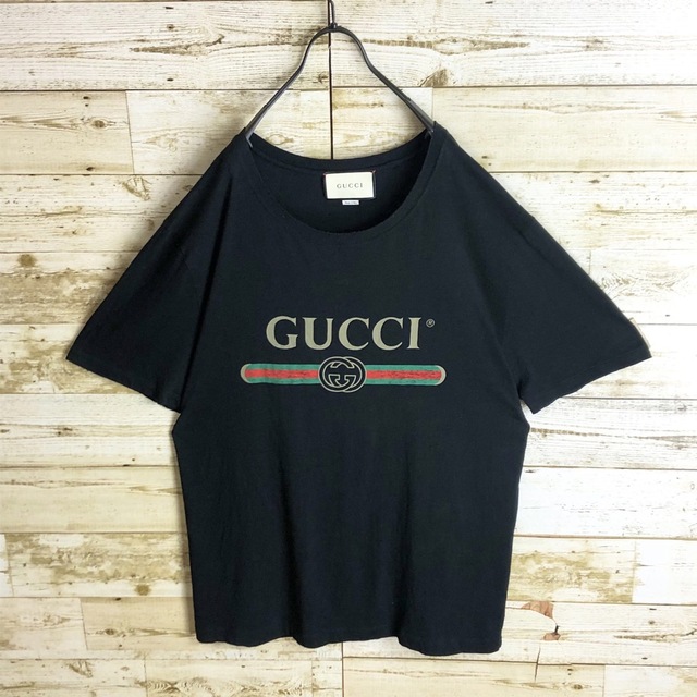 Gucci(グッチ)のGUCCI グッチ GG シェリーライン Tシャツ ヴィンテージ加工 メンズのトップス(Tシャツ/カットソー(半袖/袖なし))の商品写真