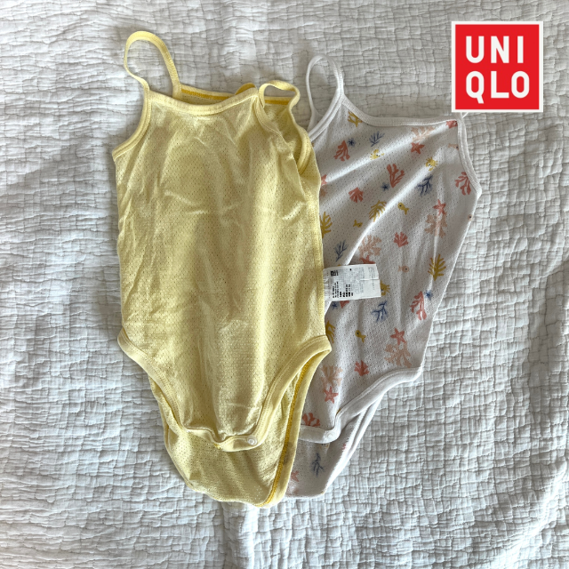 UNIQLO(ユニクロ)のユニクロ キャミ　メッシュ　ロンパース　80 　美品 キッズ/ベビー/マタニティのベビー服(~85cm)(ロンパース)の商品写真