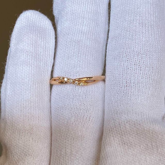 18金 ピンクゴールド  計0.48ct ダイヤモンド デザイン リング