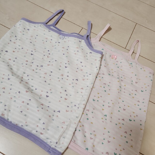 AEON(イオン)の美品、キャミソール二枚 キッズ/ベビー/マタニティのキッズ服女の子用(90cm~)(下着)の商品写真