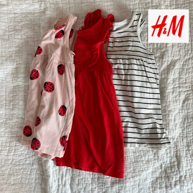 H&M(エイチアンドエム)のH&M ワンピース　70cm まとめ キッズ/ベビー/マタニティのベビー服(~85cm)(ワンピース)の商品写真