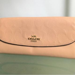 コーチ(COACH)の◆コーチ◆クロスグレイン◆長財布◆ピンクベージュ◆レザー◆レディース 財布◆(財布)