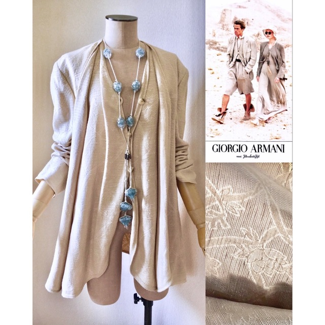 80s GIORGIO ARMANI Botanical Jacket リネンジョルジオ