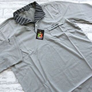 JOK様専用 二重変化襟 七分袖ドレスポロシャツ2枚セット 黒&灰色(Tシャツ/カットソー(七分/長袖))