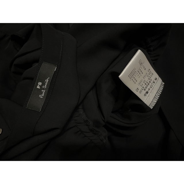 ポールスミス Paul Smith ブラックノーカラーロングシャツワンピース羽織