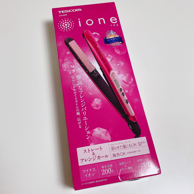 TESCOM(テスコム)の【新品】TESCOM テスコム ione イオネ ストレート ヘアアイロン スマホ/家電/カメラの美容/健康(ヘアアイロン)の商品写真