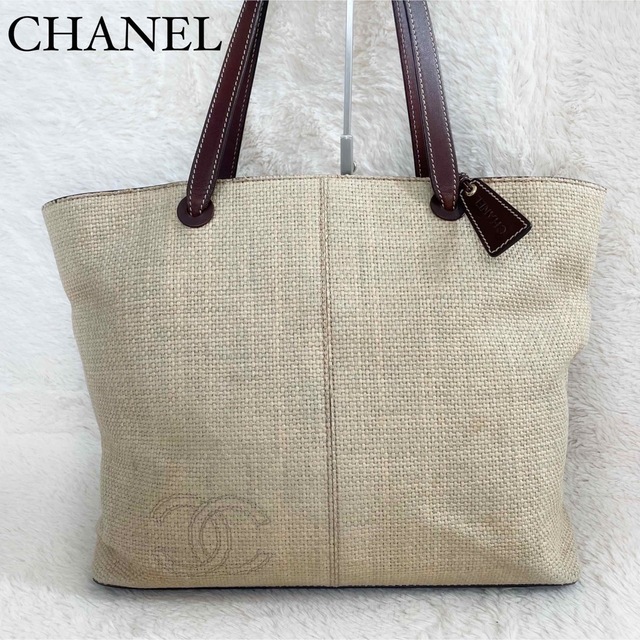 希少◎CHANEL ワイルドステッチ ココマーク ハンドバッグ レザー ホワイト