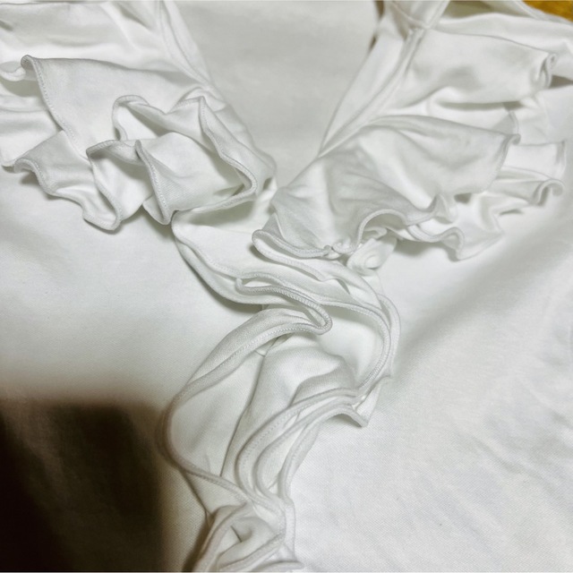 ナラカミーチェ カットソー  1 白 フリル襟 無地 レディースのトップス(カットソー(半袖/袖なし))の商品写真