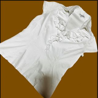 ナラカミーチェ カットソー  1 白 フリル襟 無地(カットソー(半袖/袖なし))