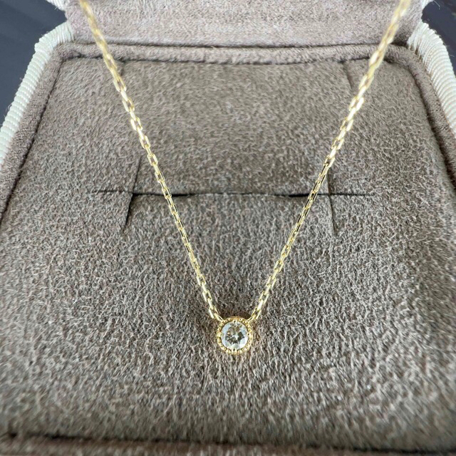 agete アガット フリルダイヤネックレス K18 0.07ct 日本最大級通販