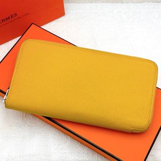17220円 HERMES コインケース アザップ オールレザー L刻 マスタード