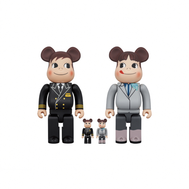 BE@RBRICK(ベアブリック)のANA CAPTAIN ポコちゃん & CA10代目 ペコちゃん  エンタメ/ホビーのフィギュア(その他)の商品写真